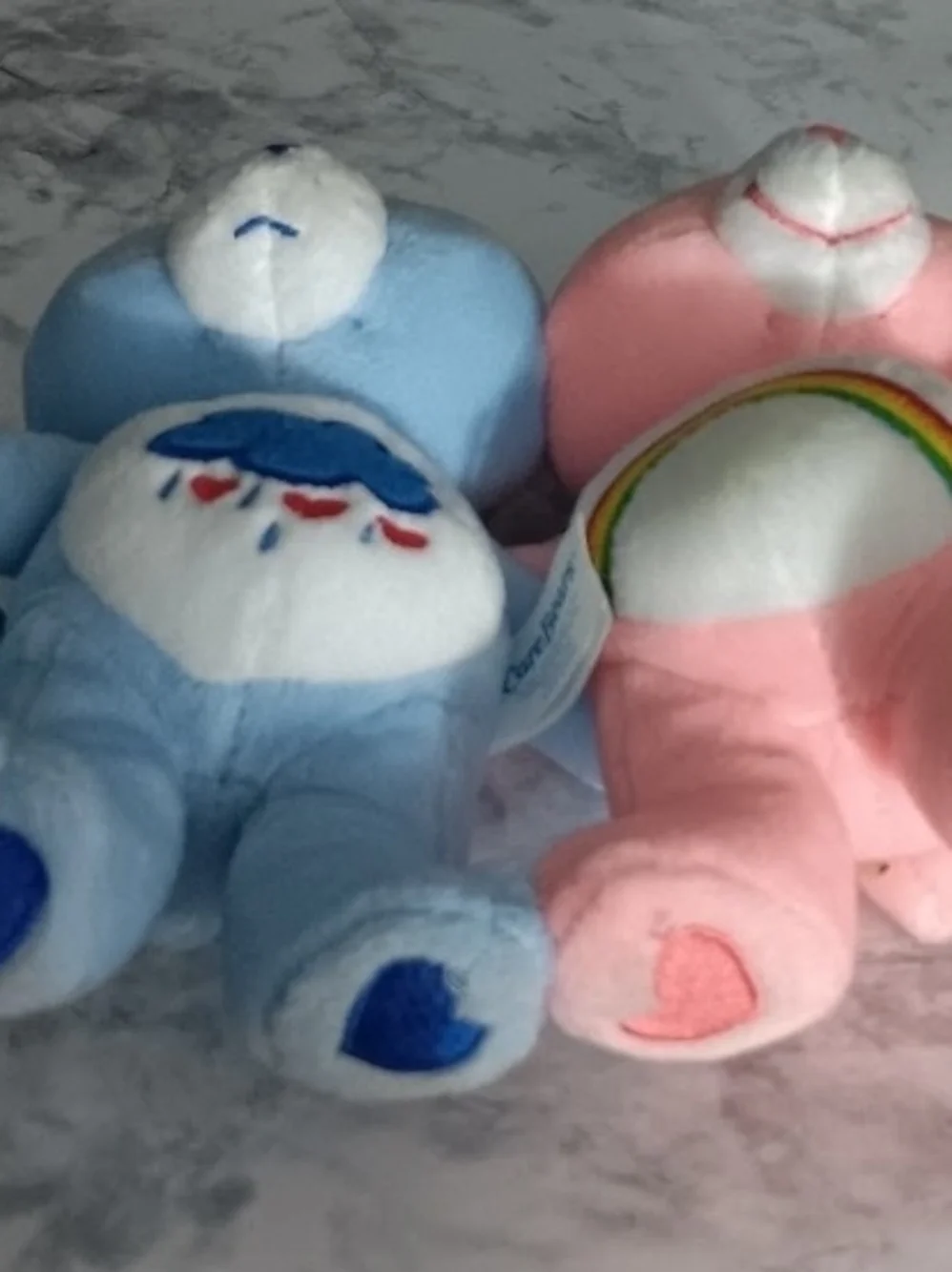 Vintage 2002 Care Bears Cuddle Pair – Cheer Bear & Grumpy Bear – Tagged